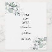 Aquarellfarbene Rose Brautparty Paare Hochzeit Weinetikett (Einzelnes Label)