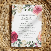 Aquarellfarbene Rose. Elegante Blumenfreunde Einladung