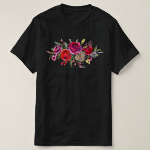 Aquarellfarbene Rose Farbenfrohe Bouquet von Blume T-Shirt