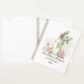 Aquarellfarbene Rose Flora Aromatherapie Essenziel Planer (Anzeige)