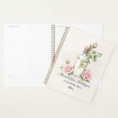 Aquarellfarbene Rose Flora Aromatherapie Essenziel Planer (Anzeige)