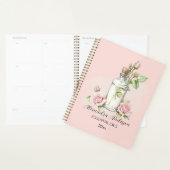 Aquarellfarbene Rose Flora Aromatherapie Essenziel Planer (Anzeige)