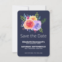 Aquarellfarbene Rose Floral Bouquet Save the Date