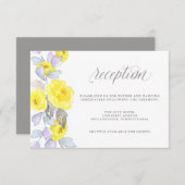 Aquarellfarbene Rose Gelber Lila und grauer Empfan Einladung (Vorne/Hinten)