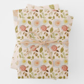 Aquarellfarbene Rose Geschenkpapier Set (Beispiel)