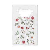 Aquarellfarbene Rose Grüne Blätter Blätter Geldbeutel Flaschenöffner (Rückseite)