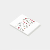 Aquarellfarbene Rose Grüne Blätter Blätter Post-it Klebezettel (angewinkelt)