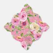 Aquarellfarbene Rose in rosa Glitzer Personalisier Geschenkschachtel (Ungefaltet)