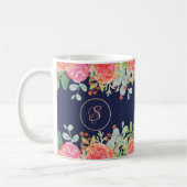 Aquarellfarbene Rose Kaffeetasse (Links)
