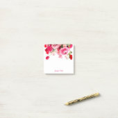 Aquarellfarbene Rose Kalligrafiert Skriptname Flor Post-it Klebezettel (Auf Schreibtisch)