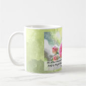 Aquarellfarbene Rose mit Römern 3:23 und 24 Tasse (Links)