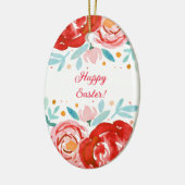 Aquarellfarbene Rose Osterfeier Keramik Ornament (Links)