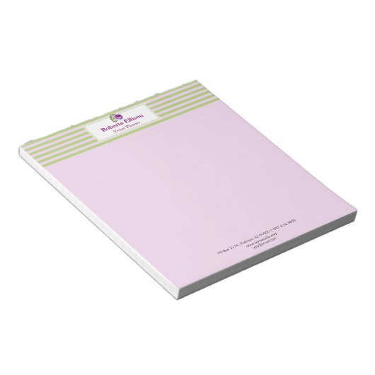 Aquarellfarbene Rose Pastellfarben Streifen Person Notizblock (angewinkelt)