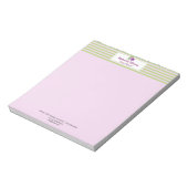 Aquarellfarbene Rose Pastellfarben Streifen Person Notizblock (Rotiert)