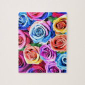 Aquarellfarbene Rose Puzzle (Vertikal)