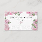 Aquarellfarbene Rose - Rezept für die Braut Begleitkarte (Vorderseite)