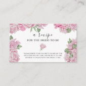Aquarellfarbene Rose - Rezept für die Braut Begleitkarte (Vorderseite)