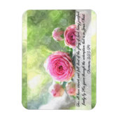 Aquarellfarbene Rose Römer 3:23 und 24 Magnet (Vertikal)
