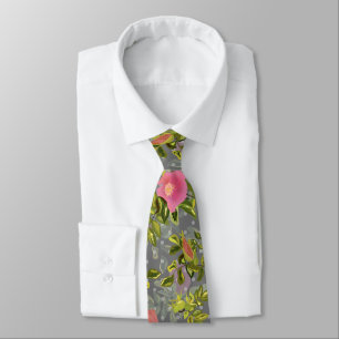 Aquarellfarbene Rose Rosa Blume botanischer Blumen Krawatte