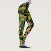 Aquarellfarbene Rose Rosa Blume botanischer Blumen Leggings (Rechts)