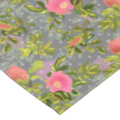 Aquarellfarbene Rose Rosa Blume botanischer Blumen Tischdecke (Schrägansicht)