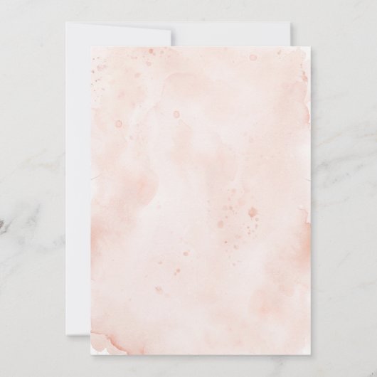 Aquarellfarbene Rose Rosa Dusche Einladung (Rückseite)