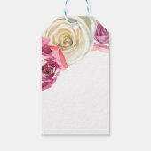 Aquarellfarbene Rose Rosa und Weißes Brautparty Geschenkanhänger (Rückseite)