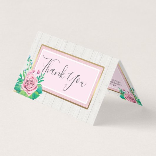 Aquarellfarbene Rose & rustikale Hütte Holz Vielen (Vorderseite)