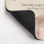 Aquarellfarbene Rose Rustikales Hochzeitsmuseum Mousepad (Ecke)