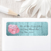 Aquarellfarbene Rose Sukkulent Rustikal Aquamarin (Insitu)