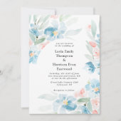 Aquarellfarbene Rose und Einladung zur Hochzeit (Vorderseite)