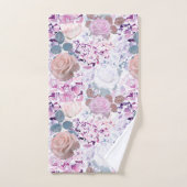 Aquarellfarbene Rose und Hydrangeas. Badhandtuch Set (Handtuch)