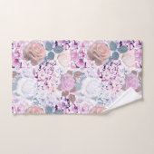 Aquarellfarbene Rose und Hydrangeas. Badhandtuch Set (Handtuch)