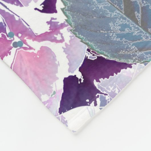 Aquarellfarbene Rose und Hydrangeas. Fleecedecke (Ecke)