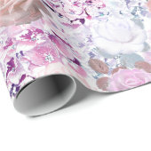 Aquarellfarbene Rose und Hydrangeas. Geschenkpapier (Rolleneckpunkt)