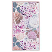 Aquarellfarbene Rose und Hydrangeas. Kleine Geschenktüte (Rückseite)