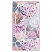 Aquarellfarbene Rose und Hydrangeas. Kleine Geschenktüte (Vorderseite)
