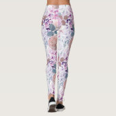 Aquarellfarbene Rose und Hydrangeas. Leggings (Rückseite)