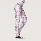Aquarellfarbene Rose und Hydrangeas. Leggings (Rechts)