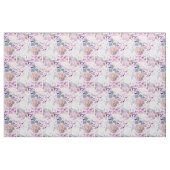 Aquarellfarbene Rose und Hydrangeas. Stoff (Yard (91,4 cm))