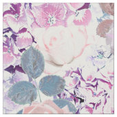 Aquarellfarbene Rose und Hydrangeas. Stoff (Nahaufnahme)