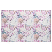 Aquarellfarbene Rose und Hydrangeas. Stoff (Fat Quarter (45,7 x 55,9 cm))