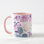 Aquarellfarbene Rose und Hydrangen, Tasse (Links)