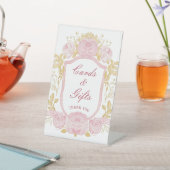 Aquarellfarbene Rose Wappen Karten und Geschenke Sockelschild (In SItu)