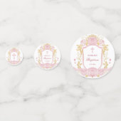 Aquarellfarbene Rose Wappen Tauftisch Konfetti (Rückseiten)