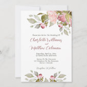 Aquarellfarbene Rose Weichrosa Hochzeit Einladung (Vorderseite)