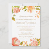 Aquarellfarbene Rose zum Hochzeitsfeiern Einladung (Vorderseite)