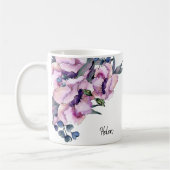 Aquarellfarbene Rosen 🌹 & blaue Herzen 💙 Kaffeetasse (Links)