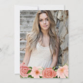 Aquarellfarbene Rosen Blume Foto Sweet 16 Einladung (Rückseite)