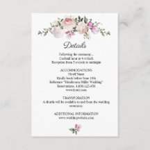 Aquarellfarbene Rosen mit rosa Rosen, Hochzeitsdet